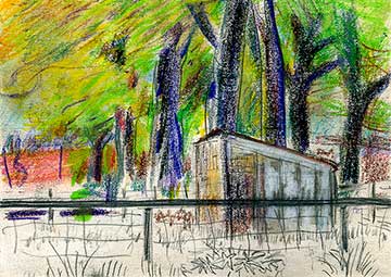 Shed, Jordanstone, Drawing by John Boyle