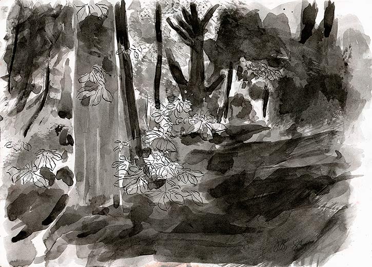 Path to Leitfie Road, Drawing by John Boyle