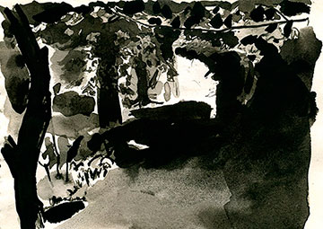Path to Leitfie Road, Drawing by John Boyle